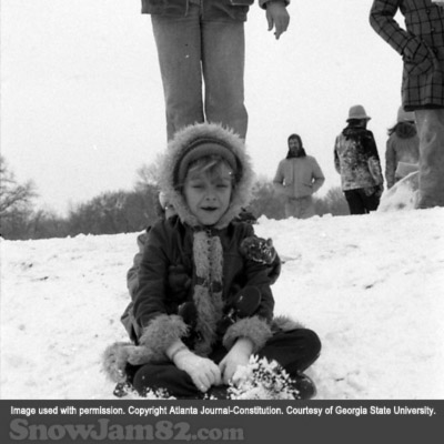 Crowds gather in Piedmont Park for sledding and tubing during a snow storm - January 14, 1982 – Rich Mahan