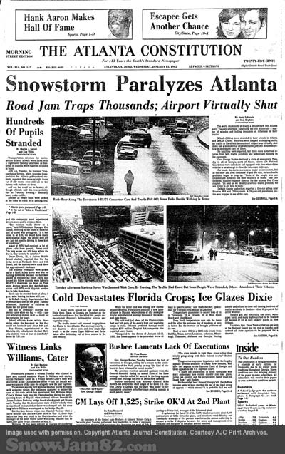 The Atlanta Constitution Jan. 13 1982, Snow Jam Edition