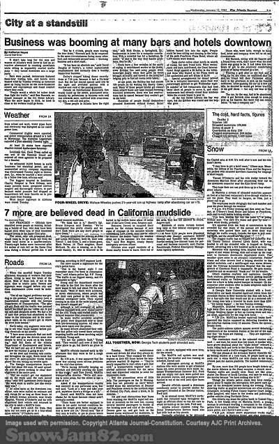 More Snow Jam 82 Coverage, The Atlanta Journal 1/13/82